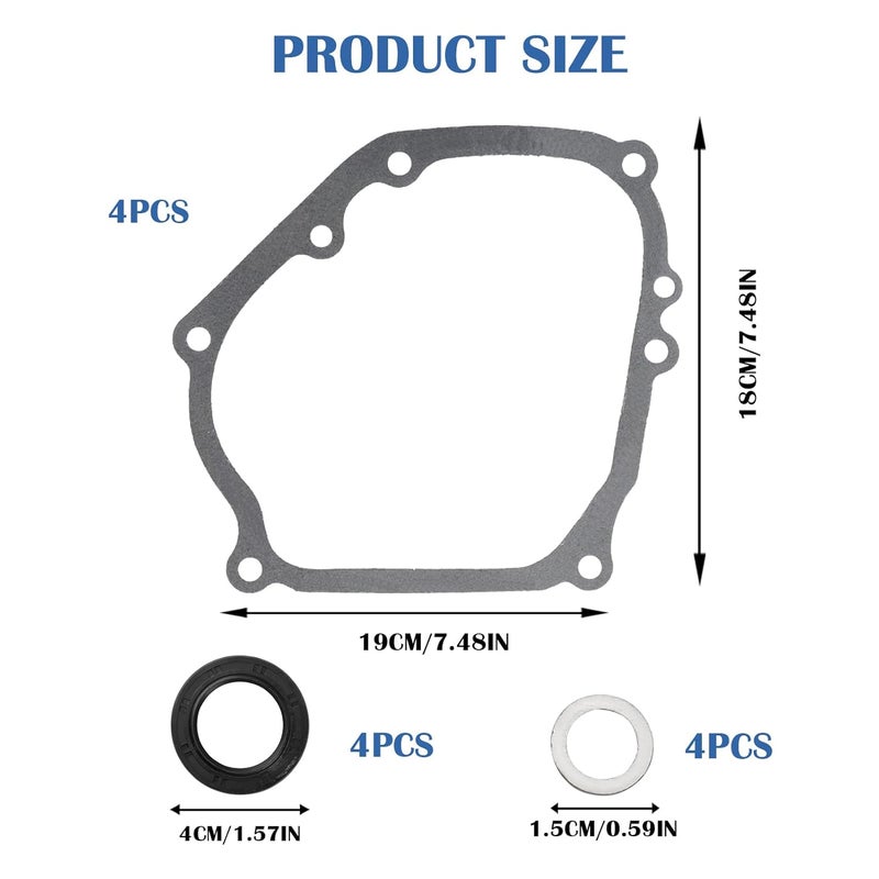 TNJPSEK Predator 212 Side Cover Gasket, 212cc Crankshaft Case Oil Seal Crush Washers Kit for GX160 GX200 196cc 200cc 224cc CT200U BT200X MB200 Go Karts Mini Bikes Engine (11381-ZH8-801) - Image 3